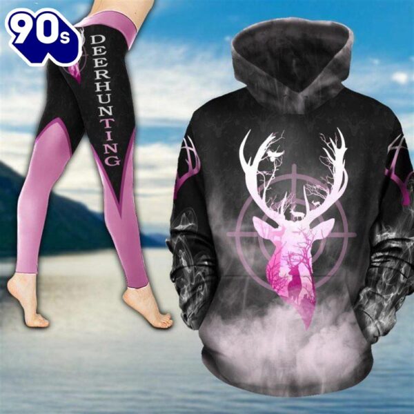 Deer Hunting Country Girl Lilac All Over Print Leggings Hoodie Set Outfit For Women Gift Xmas