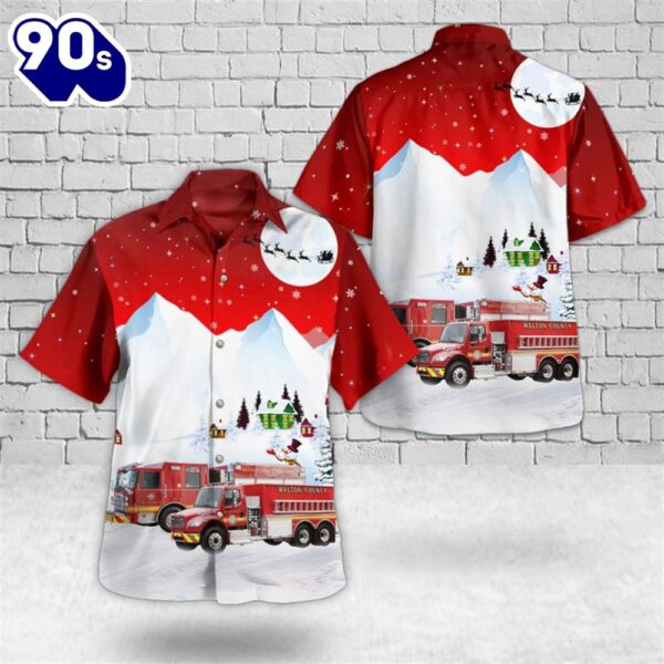 Defuniak Springs, Florida, Walton County Fire Rescue Christmas Hawaiian Shirt