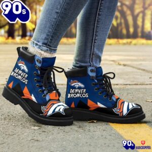 Denver Broncos All Season Boots Casual Shoes Vegan Leather Custom Boot Shoes