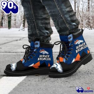 Denver Broncos All Season Boots Casual Shoes Vegan Leather Custom Boot Shoes