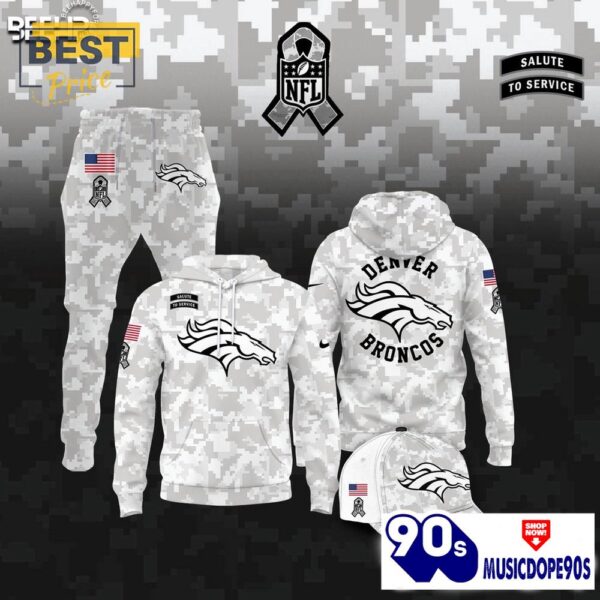 Denver Broncos Camo 2024 Salute to Service Hoodie, Jogger, Cap
