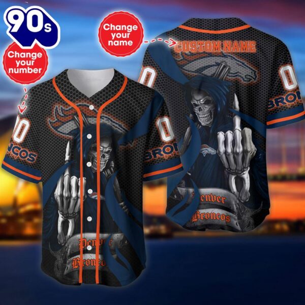 Denver Broncos Halloween Cusom Name And Number Baseball Jersey