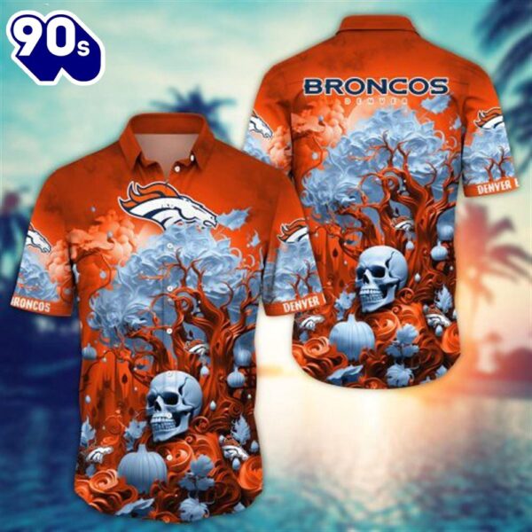 Denver Broncos Halloween Skull Pumpkin – NFL Hawaiian Shirt