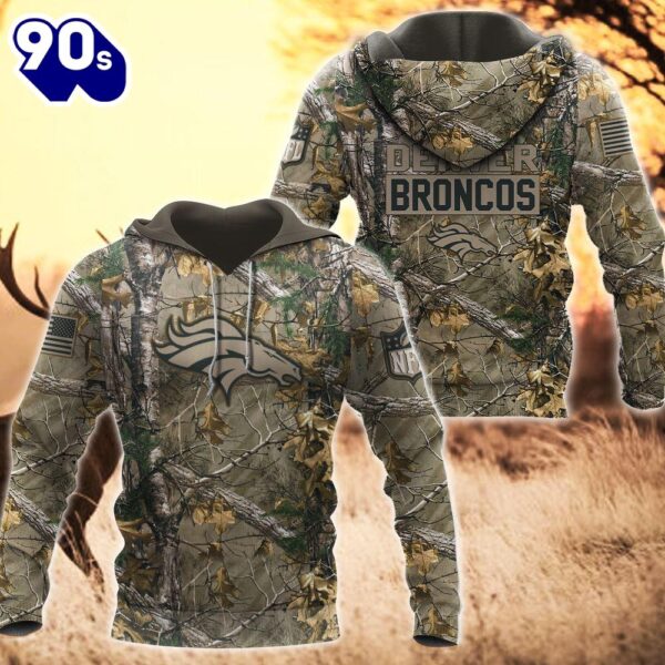 Denver Broncos  Hunting Camo NFL 3D Hoodie Shirt