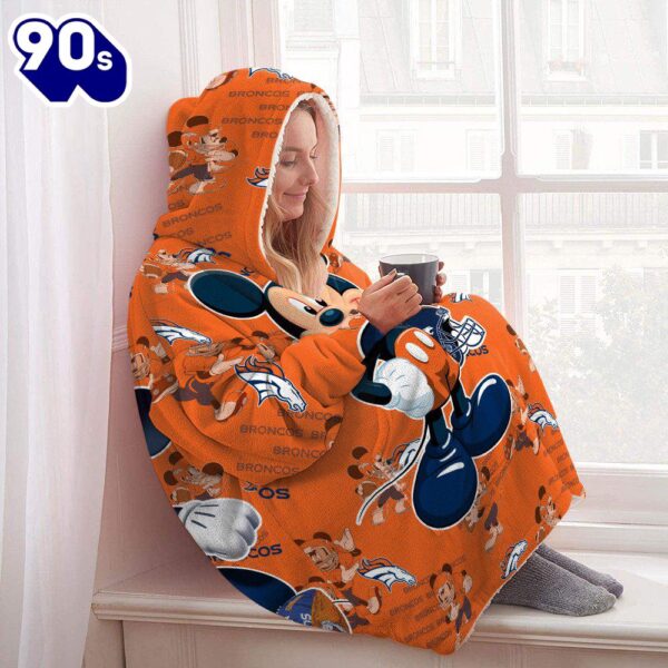 Denver Broncos Mickey Mouse Huggle Hoodie   Gift For Christmas