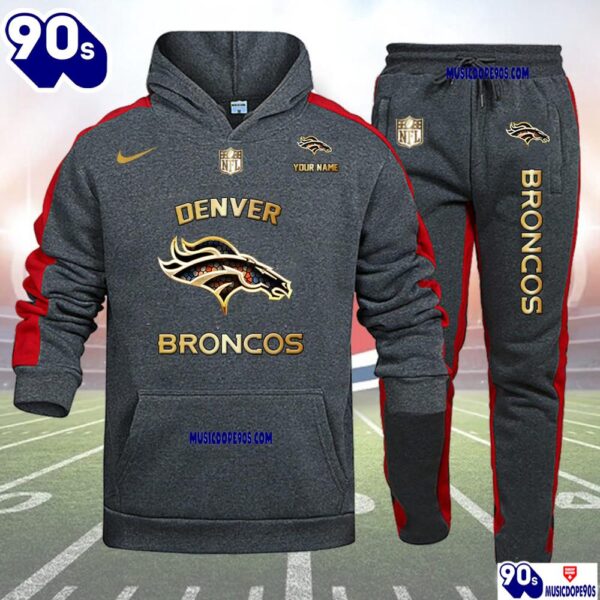 Denver Broncos NFL 32 Teams Personlized Golden Logo Hoodie Set