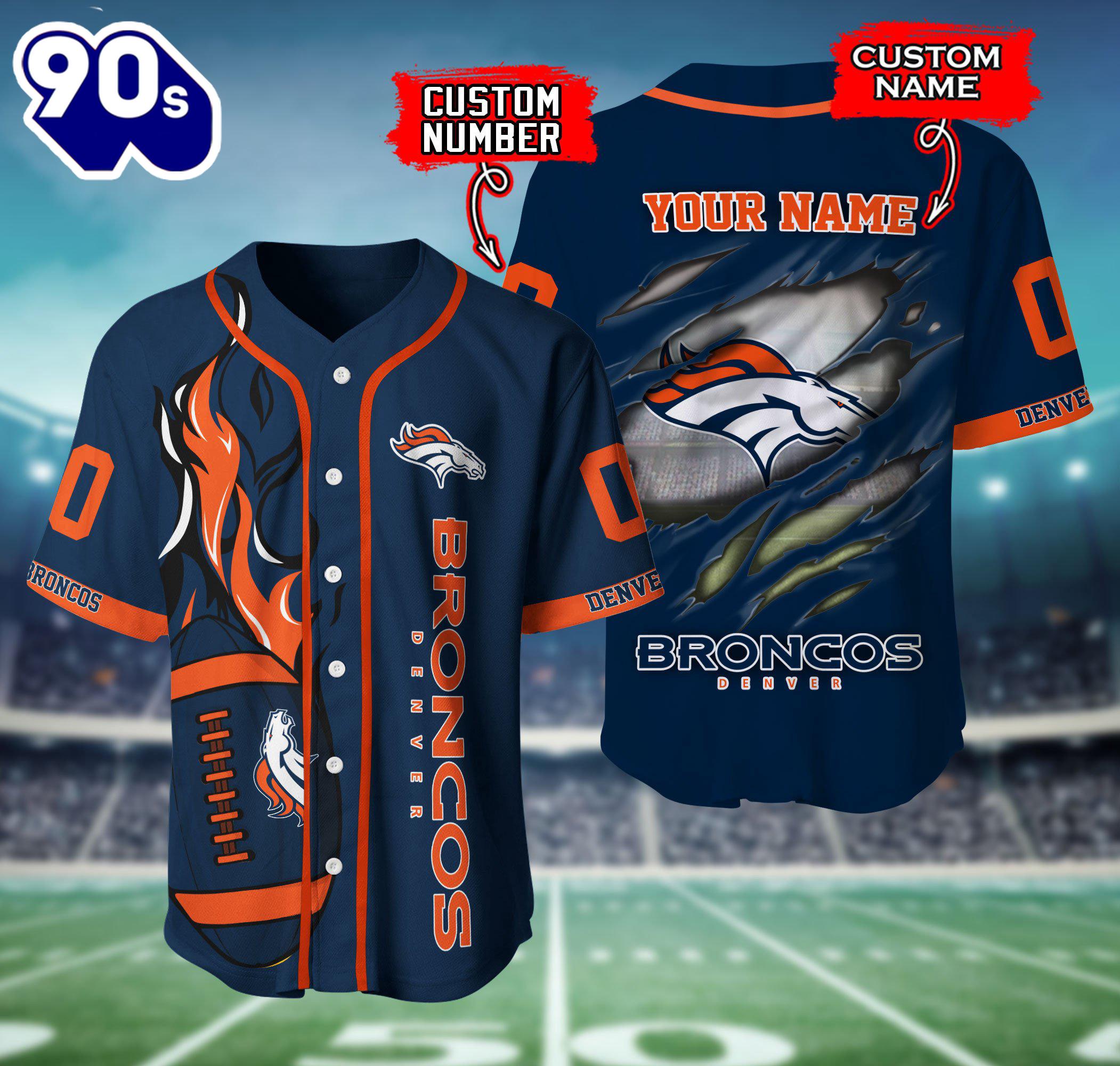 Denver Broncos NFL 3D Personalized Baseball Shirt For Fans Denver Broncos NFL 3D Personalized Baseball Shirt For Fans
