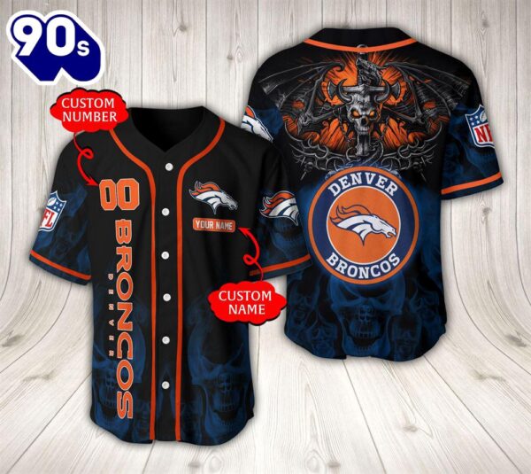 Denver Broncos NFL Baseball Jersey Custom Name And Number