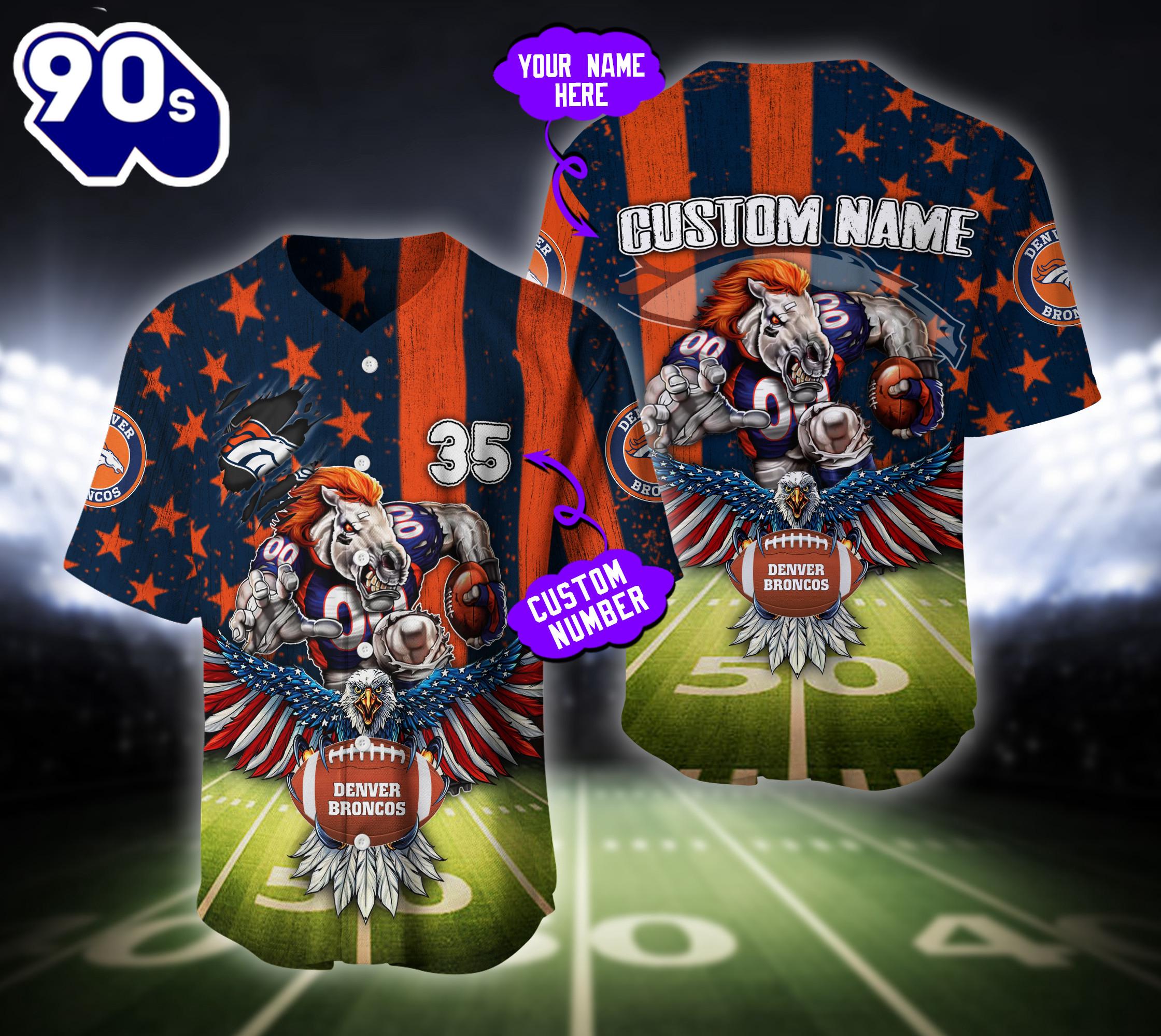 Denver Broncos NFL Baseball Jersey Custom Shirt For Fans Denver Broncos NFL Baseball Jersey Custom Shirt For Fans