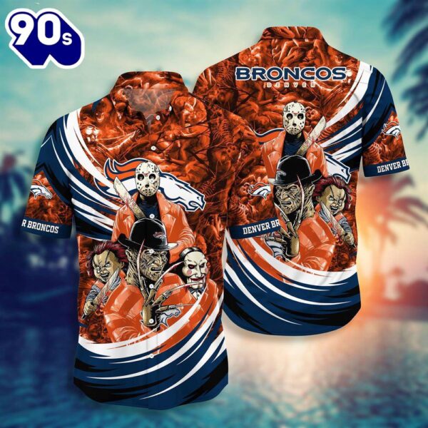 Denver Broncos NFL Halloween Horror Movies Hawaiian Shirts