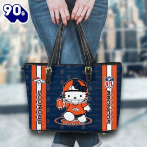 Denver Broncos NFL Kitty Women Leather Tote Bag   Gift For Christmas