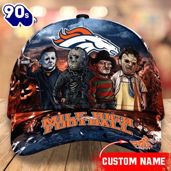 Denver Broncos  NFL Personalized Trending Cap Mixed Horror Movie Characters