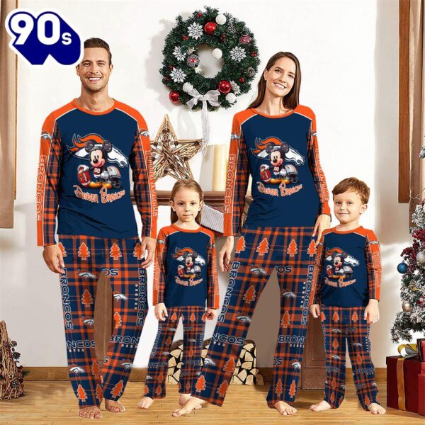 Denver Broncos Pajamas Personalized Your Name NFL And Mickey Mouse Pajamas  Gift Christmas