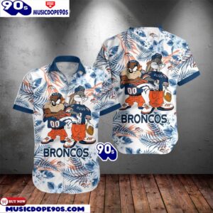 Denver Broncos Taz And Bugs NFL Teams Hawaiian Shirt