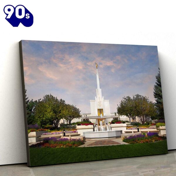 Denver Temple Sunset Canvas Wall Art Jesus Christ Picture Canvas