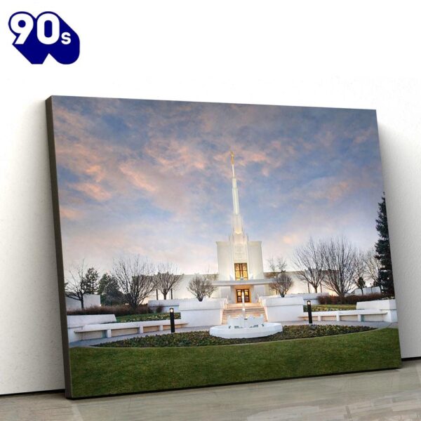 Denver Temple Winter Sky Canvas Wall Art Jesus Christ Picture Canvas