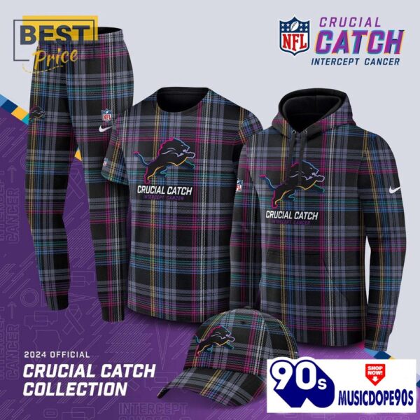 Detroit Lions 2024 NFL Crucial Catch Hoodie, Jogger, Cap