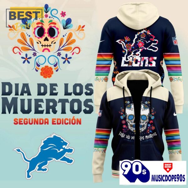 Detroit Lions 2024 NFL Dia De Los Muertos Hoodie, Jogger, Cap