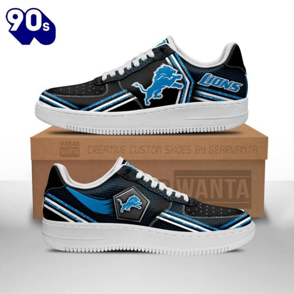 Detroit Lions Air Sneakers Custom Force Shoes For Fans