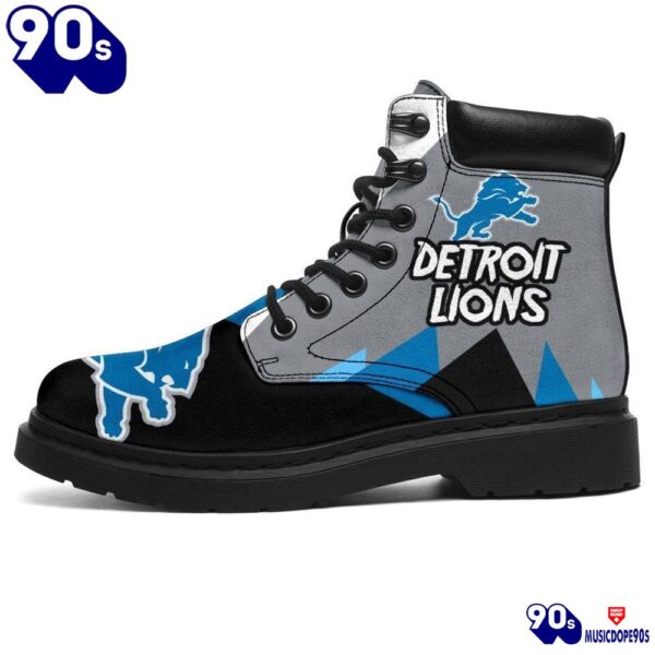 Detroit Lions All Season Boots  Casual Shoes  Vegan Leather Custom Boot Shoes