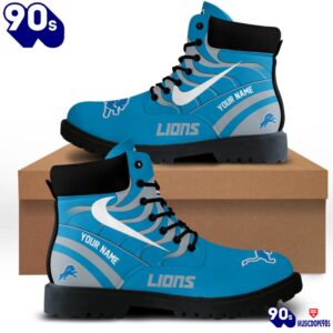 Detroit Lions Custom Boots Shoes Idea Gift For Fan