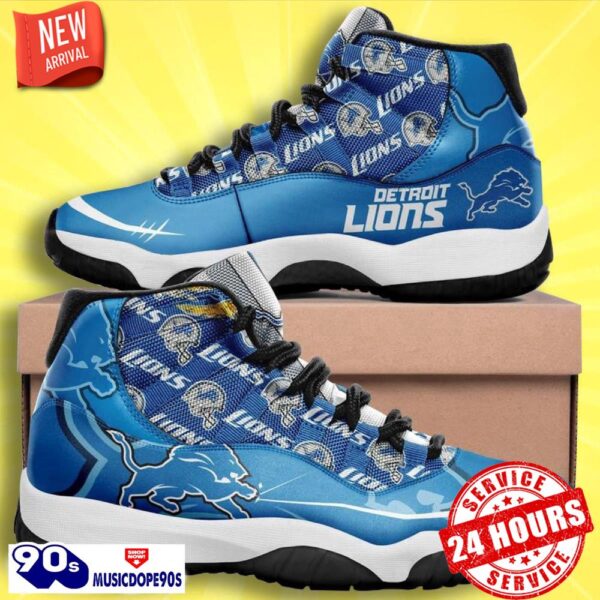 Detroit Lions Football Team Air Jordan 11 Best Sneakers For Men Women Fans