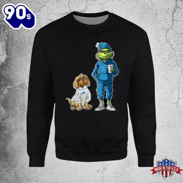 Detroit Lions Grinch Christmas Football Sweatshirt