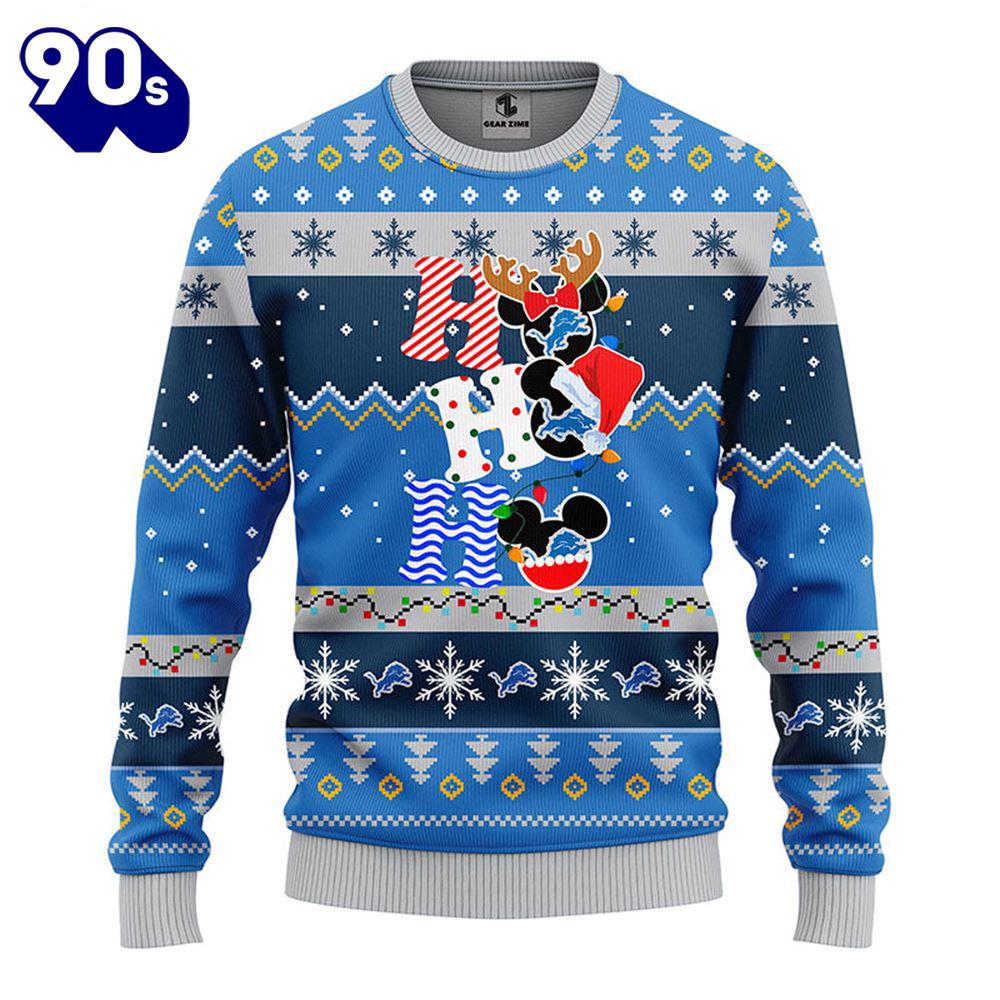 Detroit Lions HoHoHo Mickey Christmas Ugly Sweater Gift Christmas Detroit Lions HoHoHo Mickey Christmas Ugly Sweater Gift Christmas