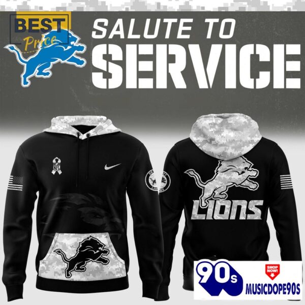Detroit Lions Limited Camo Salute to Service Hoodie, Cap