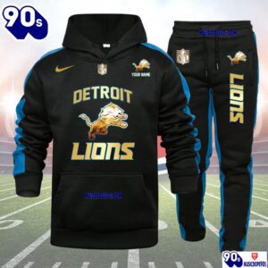 Detroit Lions NFL 32 Teams Personlized Golden Logo Hoodie Set