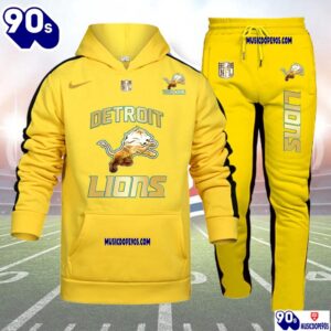 Detroit Lions NFL 32 Teams Personlized Golden Logo Hoodie Set