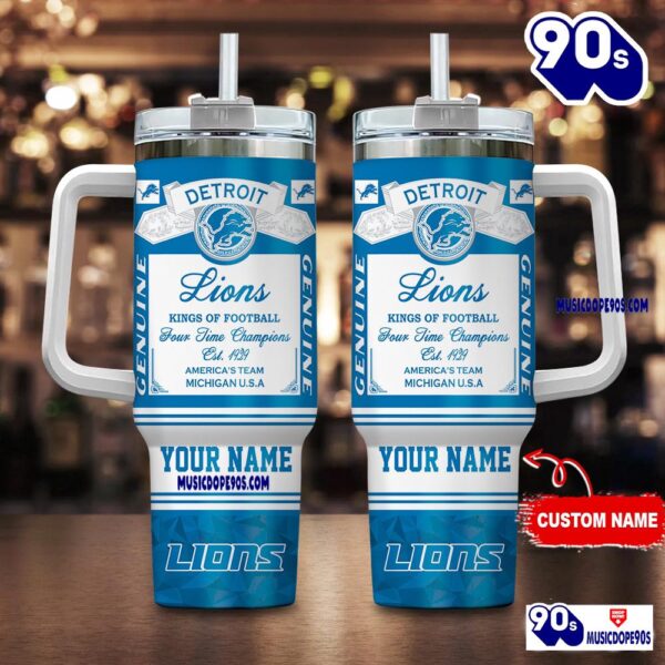 Detroit Lions Nfl Kings Of Football Personalized Tumbler 40oz