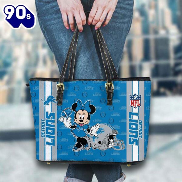 Detroit Lions NFL Minnie Women Leather Tote Bag