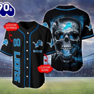 Detroit Lions NFL Skull Logo…