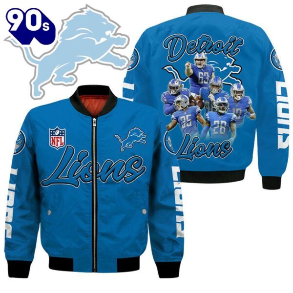 Detroit Lions Players Nfl Bomber Jacket  Gift For Christmas