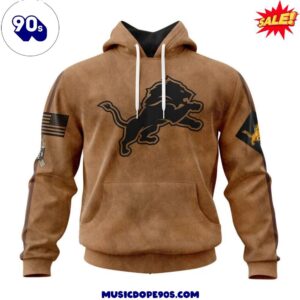 Detroit Lions Salute To Service Veterans Day Brown Hoodie