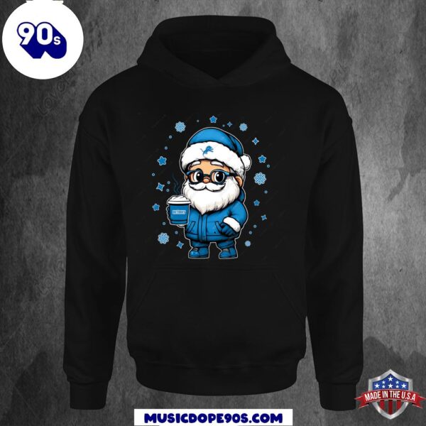 Detroit Lions Santa Christmas Football Hoodie