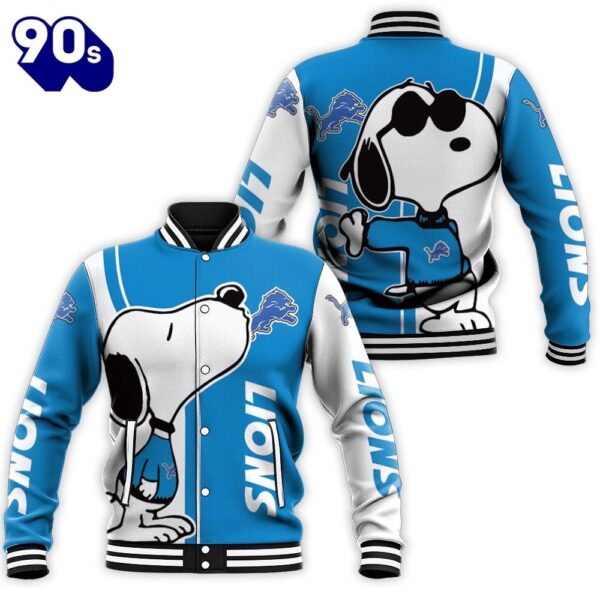 Detroit Lions Snoopy Lover 3D Printed Baseball Jacket For Men Women