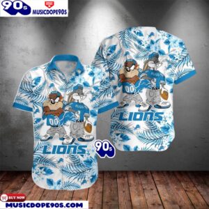 Detroit Lions Taz And Bugs NFL Teams Hawaiian Shirt