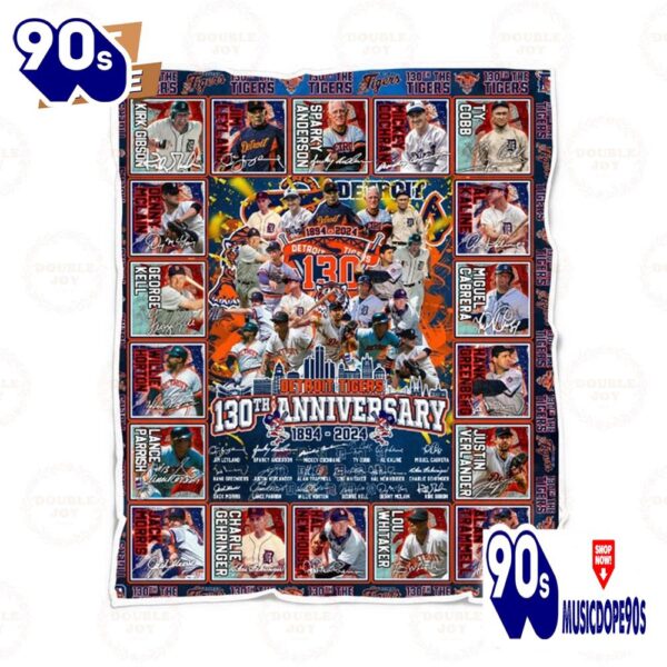 Detroit Tigers 130th Anniversary 1894-2024 Fleece Blanket