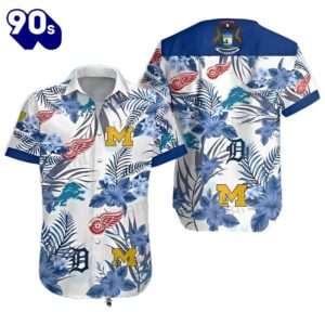 Detroit Tigers Hawaiian Button Up…