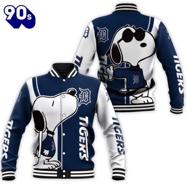 Detroit Tigers Snoopy Lover 3D Printed Baseball Jacket For Men Women