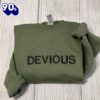 Devious Funny Embroidered Sweatshirt Gift Christmas