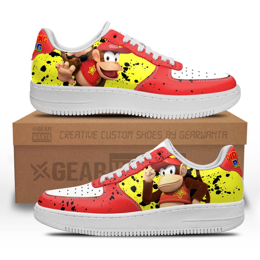 Diddy Kong Super Mario Air Sneakers Custom For Gamer Shoes Diddy Kong Super Mario Air Sneakers Custom For Gamer Shoes