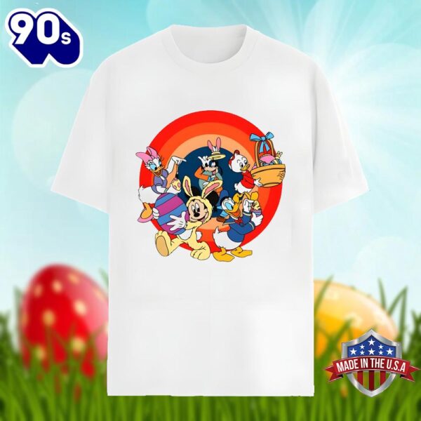 Disney Characters With Easter Eggs Bunny Unisex Shirt