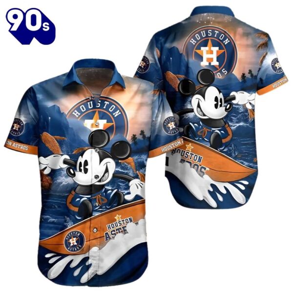 Disney Houston Astros Hawaiian Button Up Shirts