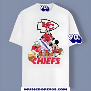 Disney Mickey Goofy Donald And Kansas Chiefs Super Bowl Lix Vintage Shirt 2025