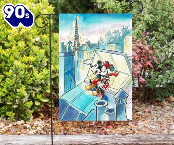 Disney Mickey Minnie Paris1 Double Sided Printing Garden Flag Mickey Christmas Flag