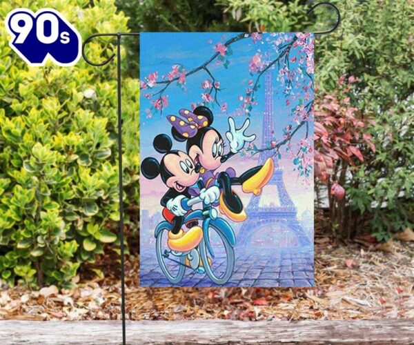 Disney Mickey Minnie Paris2 Double Sided Printing Garden Flag Mickey Christmas Flag