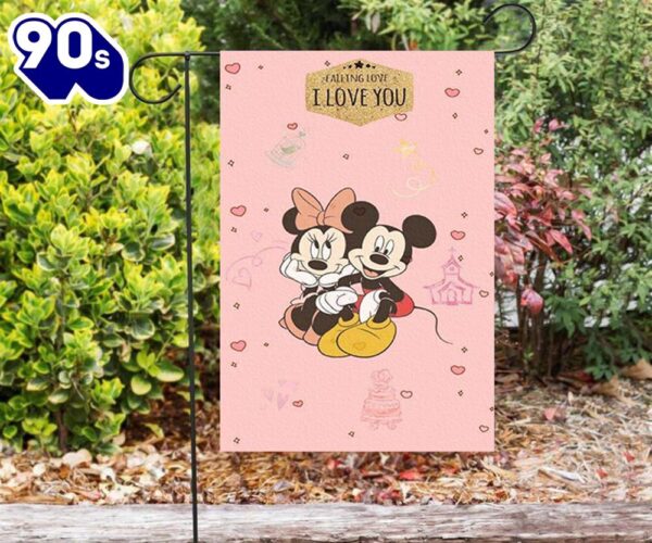 Disney Mickey Minnie Pink2 Double Sided Printing Garden Flag Mickey Christmas Flag